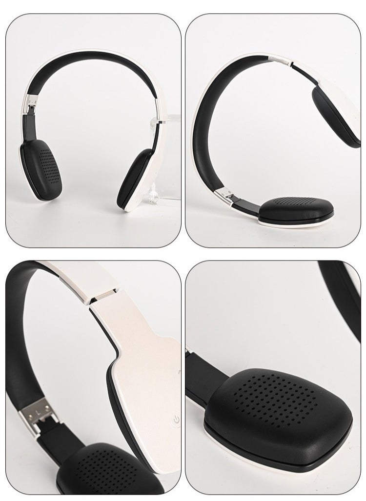 Wireless On-Ear Headphones - 8H Battery - Speed Charge - Fast Usb Type-C -White