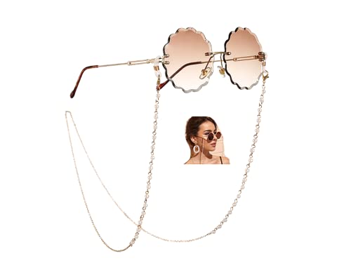Sither Pearl Sunglasses Chian Reading Glasses Chain Strap Necklace for Women - Image 1