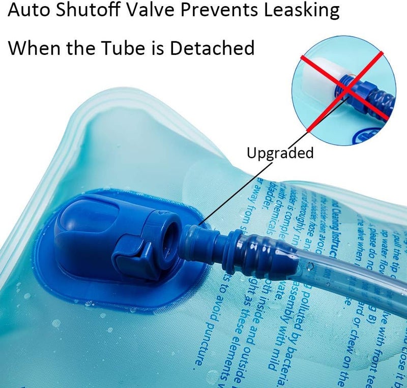 3L 2L 1.5L Hydration Bladder, Upgraded Leak Proof 50OZ/ 70OZ/ 100OZ 3 Liter Water Reservoir for Most Hydration Pack Replacement with Quick Release Insulated Tube u0026 Auto Shut-Off Valve Outdoor - Image 2