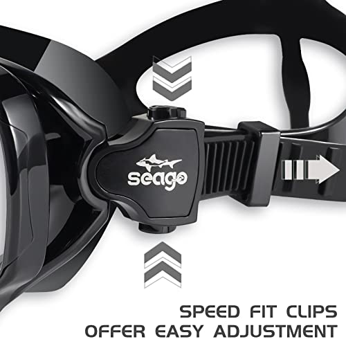 Seago Swim Goggles Snorkel Mask Diving Scuba Mask Snorkeling Goggles for Kids Boys Girls Youth, Anti-Fog 180° Clear View Kids Pool Underwater Swimming Goggles with Nose Cover, Snorkel Swim Equipment - Image 5