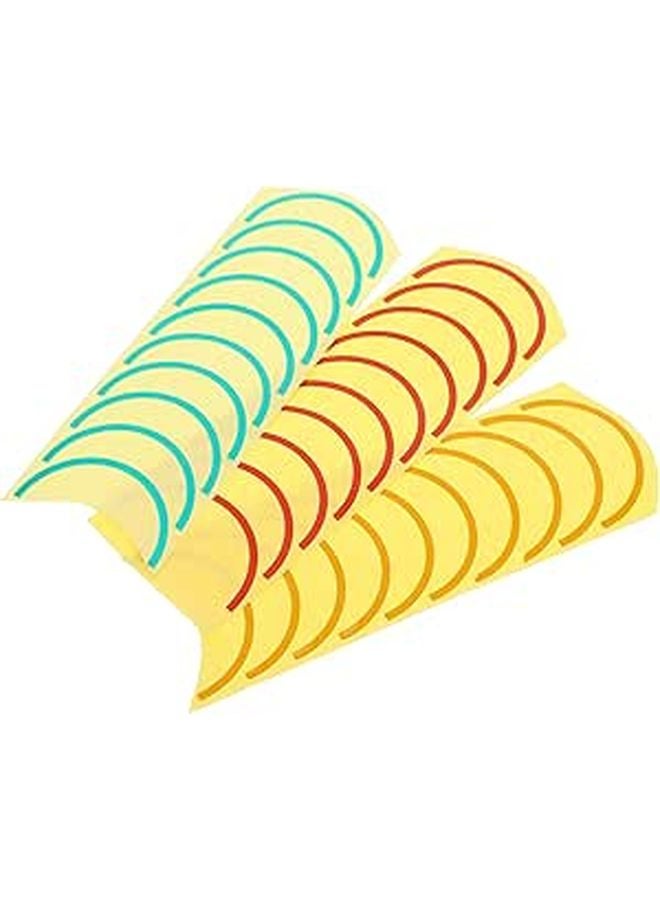 Pressure Gauge Identification Labels Red Yellow Green Waterproof Arc Shape Stickers 3 Sheets - Image 1