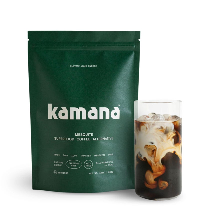 Kamana Caffeine Free Coffee Alternative - 100% Mesquite, Medium Roast Coffee Substitute - Smooth & Rich, Low Acid Superfood Adaptogen Drink for Immunity, Gut Health, Energy and Focus (28 Servings) - Image 1