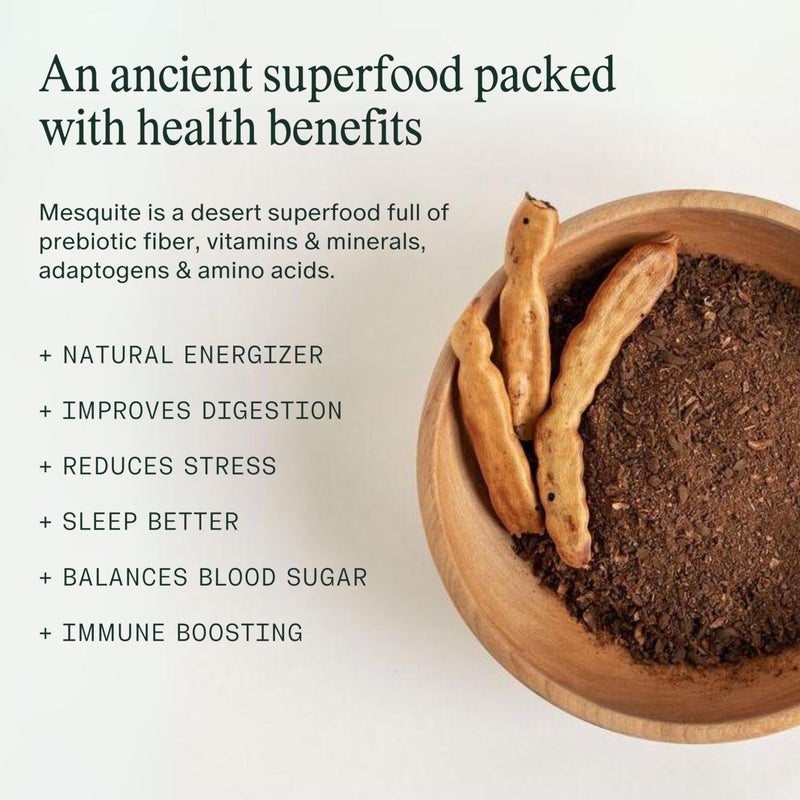 Kamana Caffeine Free Coffee Alternative - 100% Mesquite, Medium Roast Coffee Substitute - Smooth & Rich, Low Acid Superfood Adaptogen Drink for Immunity, Gut Health, Energy and Focus (28 Servings) - Image 4