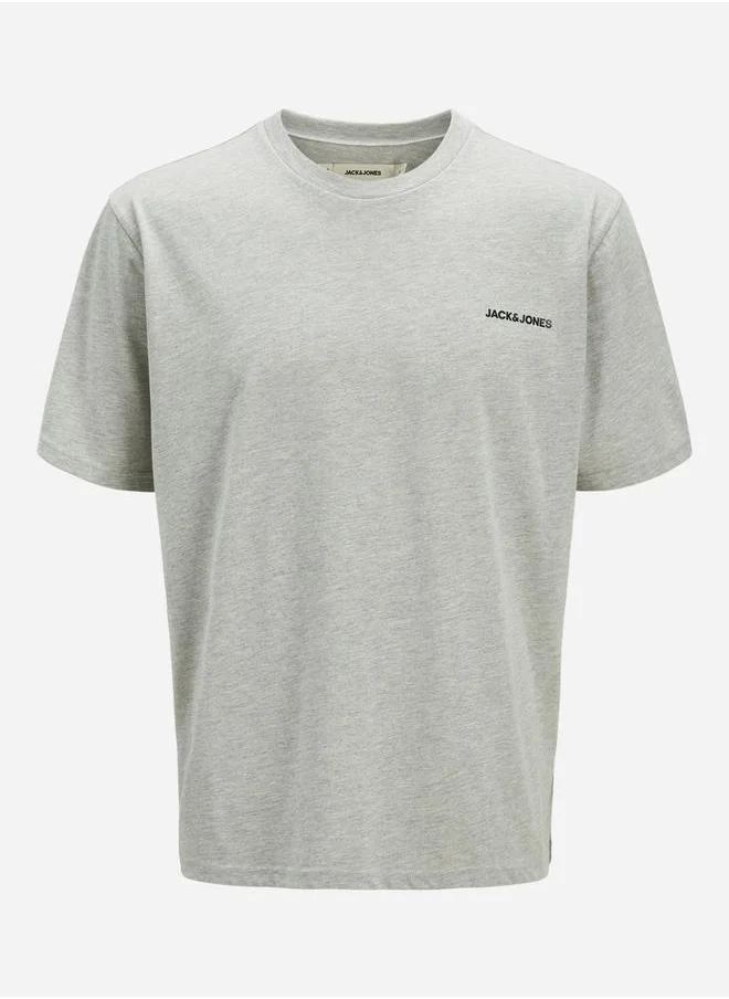 جاك اند جونز Slogan Print Crew Neck T-Shirt