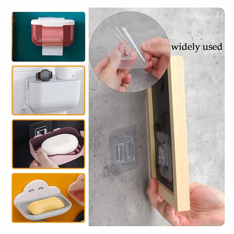 Marto Marto Double Sided HeavyDuty SelfAdhesive Hooks MultiPurpose Transparent Sticker Hooks for Hanging Mobile Case Utensils Photo FramesBathroomKitchen AccessoriesSet of 5  - Image 5