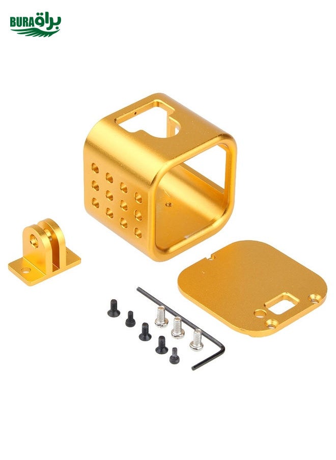 BURAQ - Housing Shell CNC Aluminum Alloy Protective Cage with Insurance Back Cover for GoPro HERO5 Session /HERO4 Session /HERO Session(Gold) - Image 1