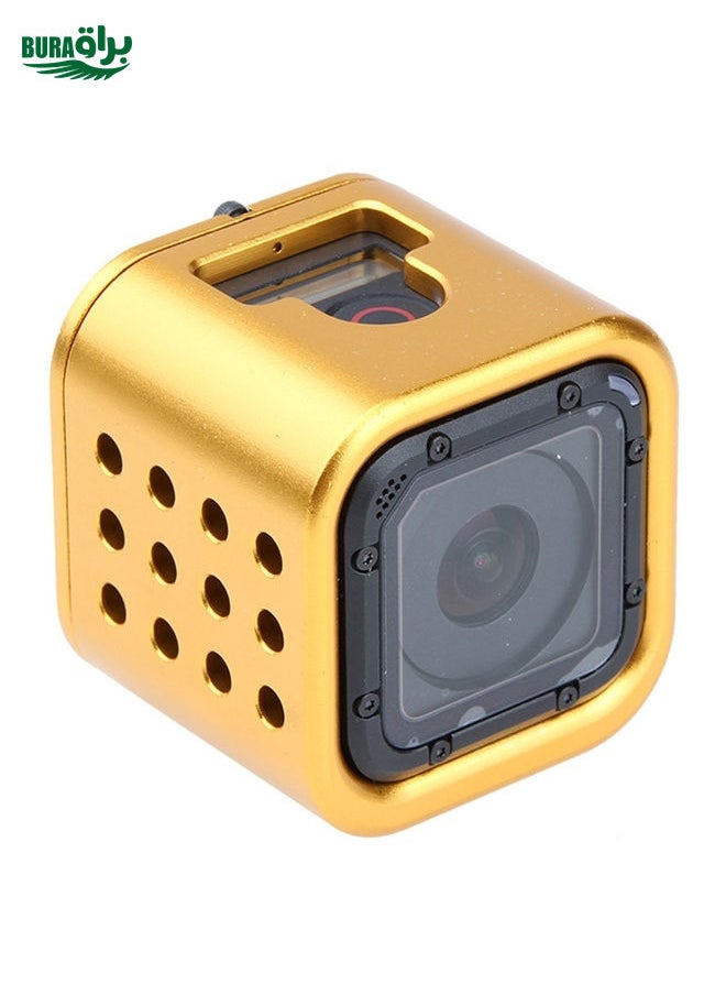 BURAQ - Housing Shell CNC Aluminum Alloy Protective Cage with Insurance Back Cover for GoPro HERO5 Session /HERO4 Session /HERO Session(Gold) - Image 1