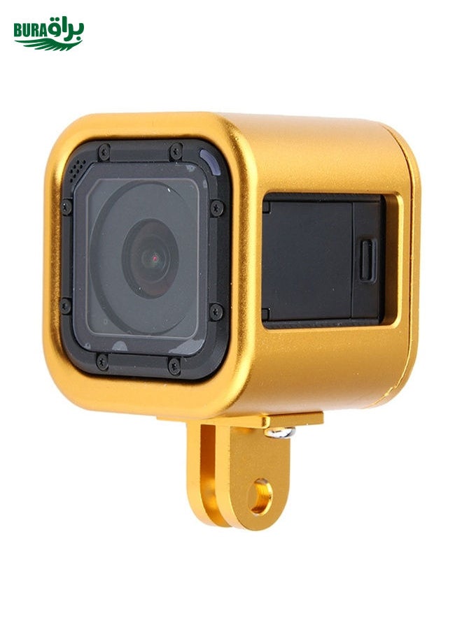 BURAQ - Housing Shell CNC Aluminum Alloy Protective Cage with Insurance Back Cover for GoPro HERO5 Session /HERO4 Session /HERO Session(Gold) - Image 1