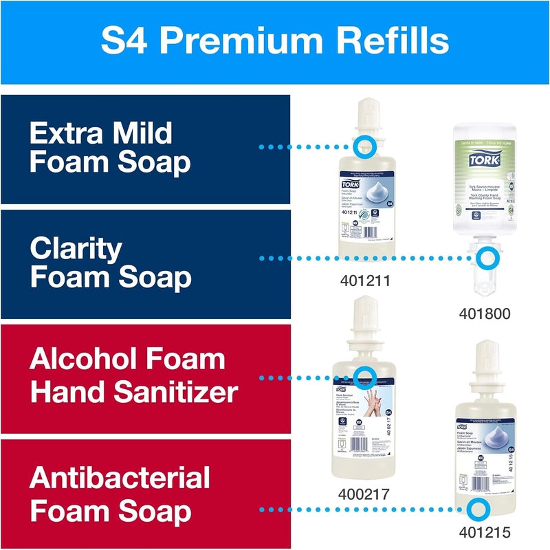 Tork Intuition Sensor Skincare Dispenser Black S4 for Hand Soap and Hand Sanitizer Elevation Range 571608 Pack of 4 - Image 3