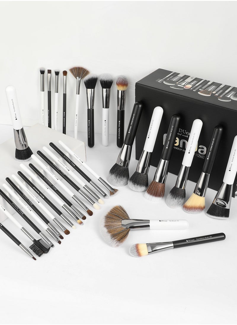 DUcare Professional Makeup Brushes Set Panda Series Makeup Brush Kit 31Pcs Kabuki Foundation Blending Face Powder Blush Concealers Eye Shadows With Leather Case Organizer  - Image 2