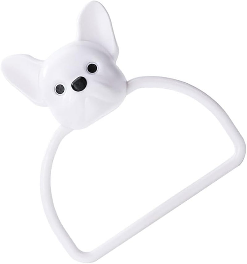 Cute Dog Design Adhesive Bathroom Towel Holder No Drill Easy Install Cartoon Towel Mount - Image 1