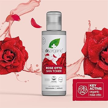 dr.organic Dr Organic Rose Otto Toner Restoring Mature Skin Mens Womens Natural Vegan CrueltyFree Paraben SLSFree Organic 150ml Packaging May Vary - Image 5