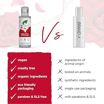 dr.organic Dr Organic Rose Otto Toner Restoring Mature Skin Mens Womens Natural Vegan CrueltyFree Paraben SLSFree Organic 150ml Packaging May Vary - Image 4