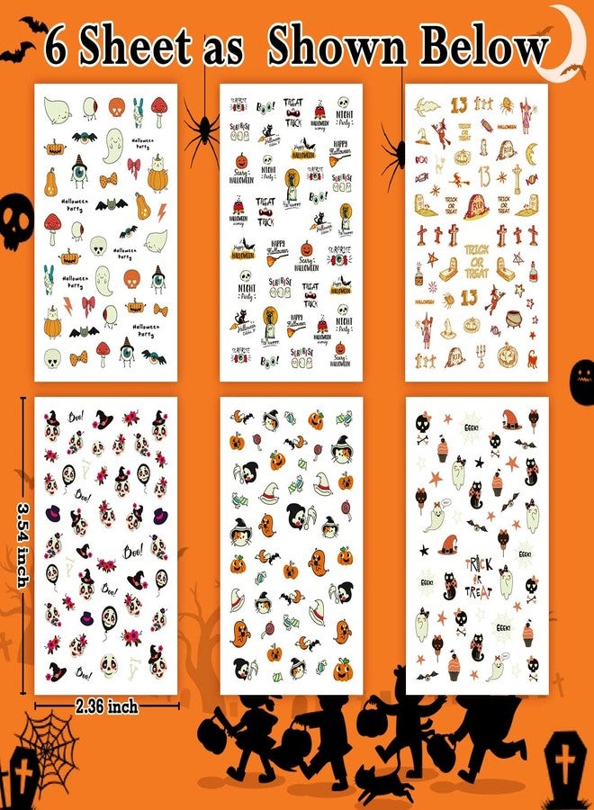 Leesgel 280 PCS Glow Nail Stickers Decals for Kids, Self-Adhesive DIY Stickers for Halloween Decorations, Nail Art Charms for Halloween Party Decorations - Image 2