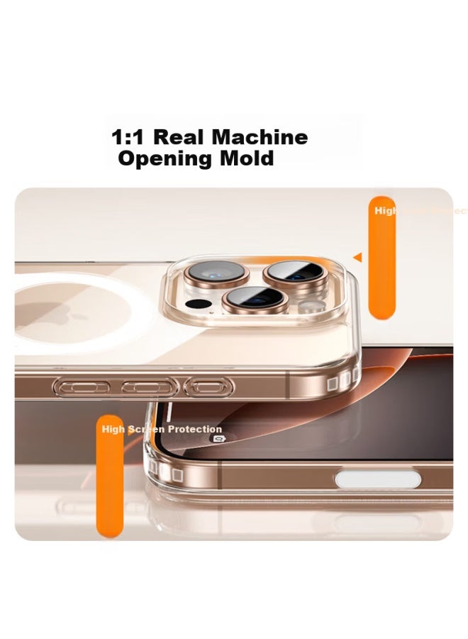 Koolife Camera Button Apple 16promax Phone Case Iphone Protective Cover Magsafe Magnetic Charging Ultra-thin Anti-drop Simple Transparent Photo-taking Capacitive Button Full Coverage - Image 3