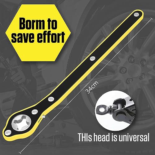 VKALTUL Auto Labor-Saving Jack Ratchet Wrench with Long Handle for Scissor Jack, Lug Wrench for Tire Jack, Car Jack Wrench Positive and Reversal Knob Design For Travel/Truck/SUV/Vans - Image 3