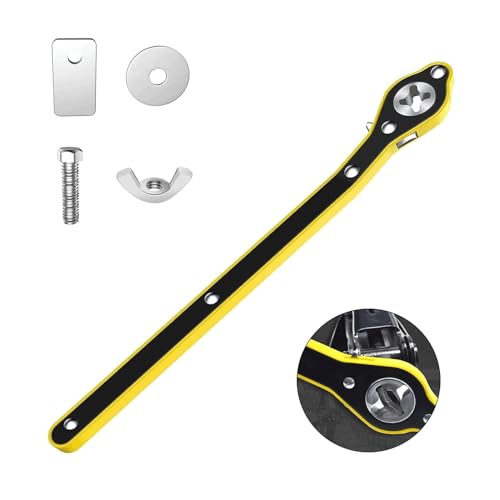 VKALTUL Auto Labor-Saving Jack Ratchet Wrench with Long Handle for Scissor Jack, Lug Wrench for Tire Jack, Car Jack Wrench Positive and Reversal Knob Design For Travel/Truck/SUV/Vans - Image 1