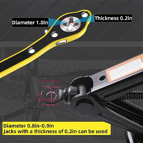 VKALTUL Auto Labor-Saving Jack Ratchet Wrench with Long Handle for Scissor Jack, Lug Wrench for Tire Jack, Car Jack Wrench Positive and Reversal Knob Design For Travel/Truck/SUV/Vans - Image 4