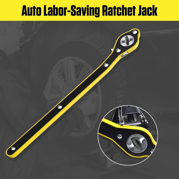 VKALTUL Auto Labor-Saving Jack Ratchet Wrench with Long Handle for Scissor Jack, Lug Wrench for Tire Jack, Car Jack Wrench Positive and Reversal Knob Design For Travel/Truck/SUV/Vans - Image 2