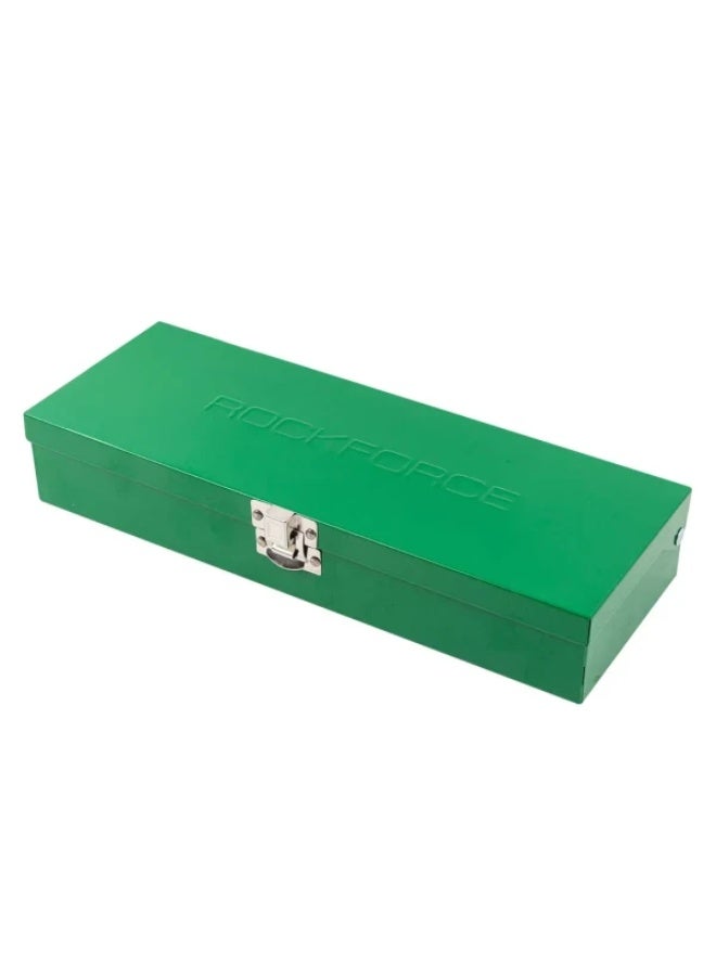 ROCKFORCE Set of 1/4", 1/2" sockets, 25 pcs. (6 
gr.) (1/2": 
10,11,12,13,14,15,16,17,18,19,21,22,
24,27,30,32 mm. 1/4": 4.5, 
6,7,8,9,10,12,13 mm.) in a metal 
case - Image 4