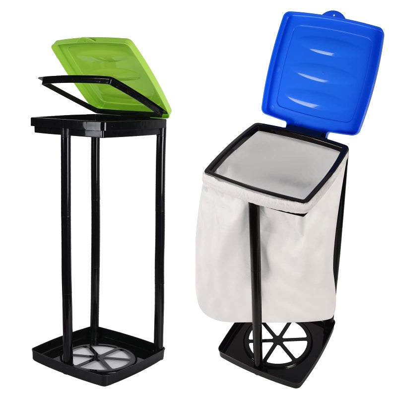 TonGass Green  Blue 2Pack Collapsible Trash Bag Holder Portable Indoor Outdoor Trashcan Suitable for 13Gallon Trash Bags Perfect for Camping Waste Management Solution On The Go