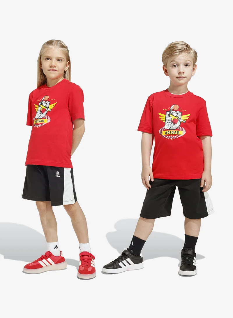 اديداس طقم تيشيرت وشورت بتصميم ديزني ميكي ماوس للأطفال
