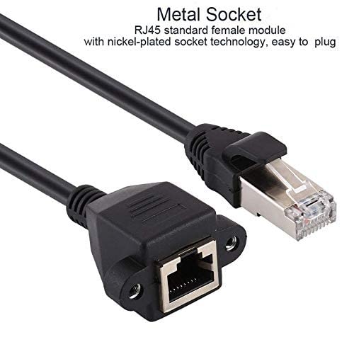 LipiWorld® Rj45 Male to Female LAN Cable LAN Network 8 Pin Extension Cable CAT6E Network Panel Mount Screw Lock Ethernet Extension Cable (Pack Of 2-1.5m) - Image 5