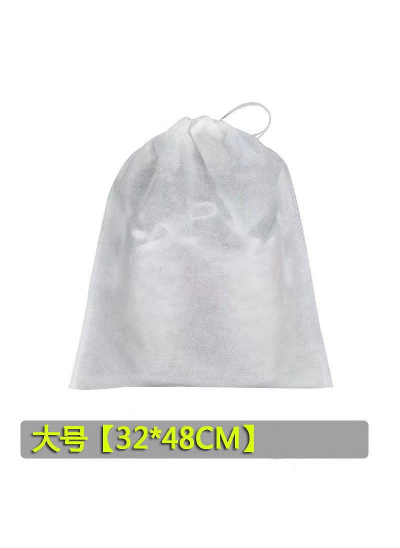 Generic - Small Non-woven Fabric Shoe Cover Bag Shoe Storage Pouch Drawstring Storage White Dustproof Drying Bag Modern Simple Style 32*48 - Image 1