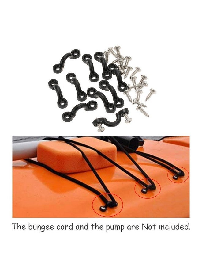 docooler 10Pcs Nylon Bungee Deck Loops Tie Down Pad Eye With 20 Screws For Boat Kayak Deck Rigging Kit - Image 3