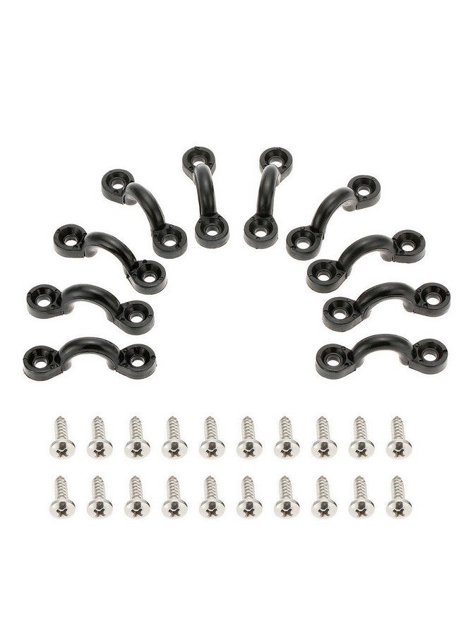 docooler 10Pcs Nylon Bungee Deck Loops Tie Down Pad Eye With 20 Screws For Boat Kayak Deck Rigging Kit - Image 1