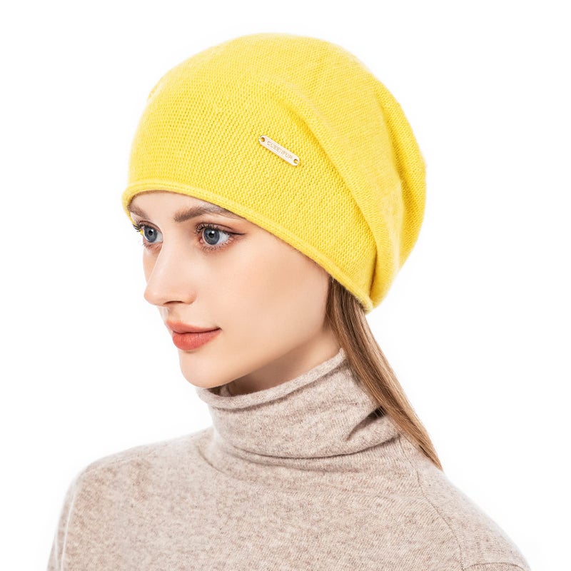 QUEENFUR Knit Slouchy Beanie Hats for Women Cashmere Ski Cap Knitted Wool Soft Warm Winter Hat - Image 2