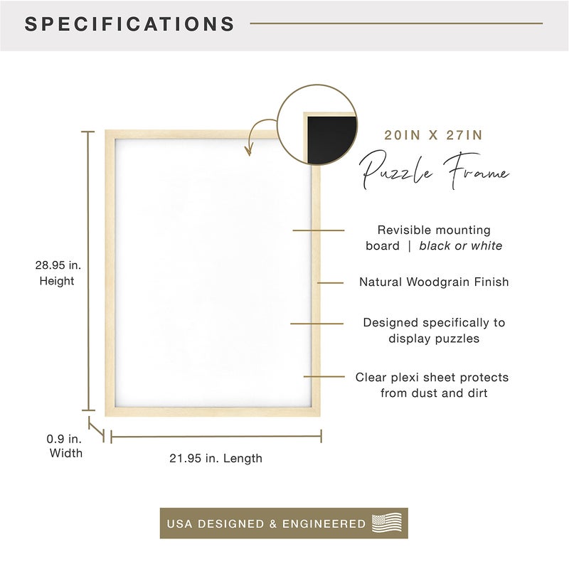 MCS Frame for Puzzles, Natural, 20 x 27 in or smaller - Image 3