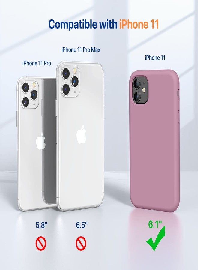 Miracase Designed for iPhone 11 Phone Case, with Screen Protector, Liquid Silicone Gel Rubber Full Body Drop Protection Shockproof Cover Phone Case for iPhone 11 6.1 inch, Blackcurrant - Image 2
