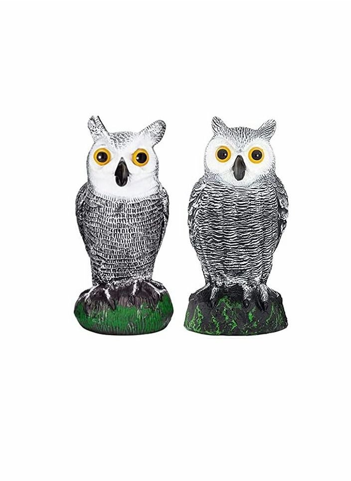 KASTWAVE 2 Pack Bird Scarecrow Fake Horned Owl Decoy, Nature Enemy Pest Repellent for Outdoor Garden Yard  - Image 1