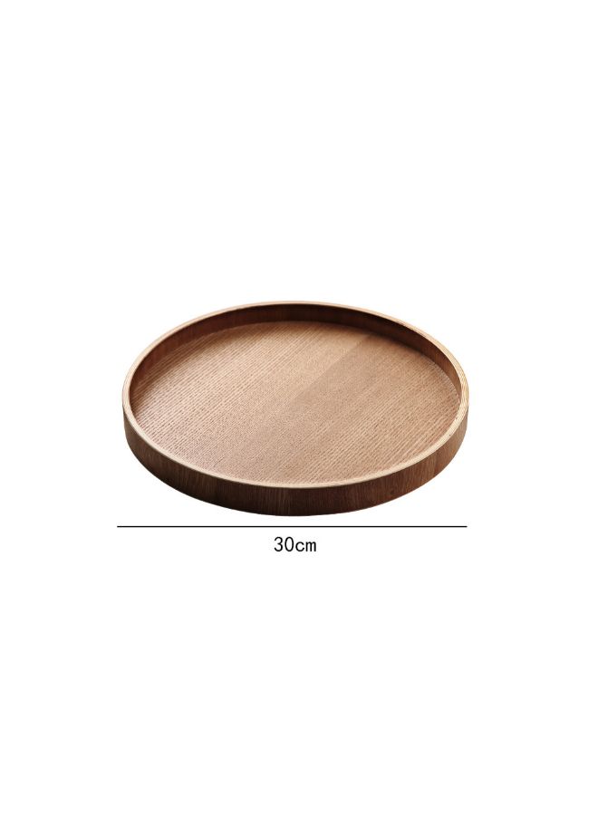 صينية مستديرة مصنوعة من الخيزران عالي الجودة بني 30X30X2.7سم - Image 2