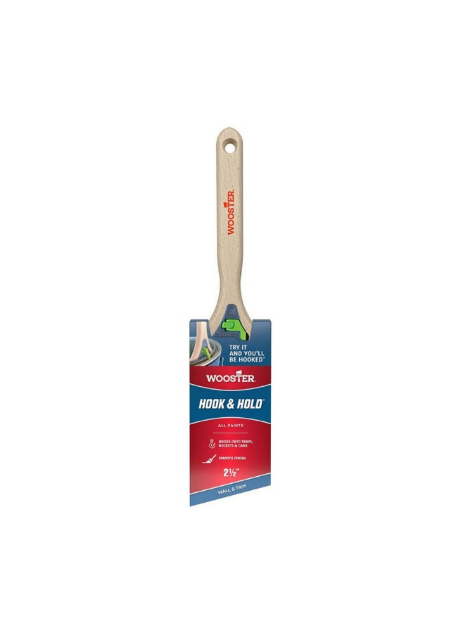 Wooster Hook and Hold Smooth Finish Angle Paint Brush Beige and Silver 2.5inch 0053010024 - Image 1