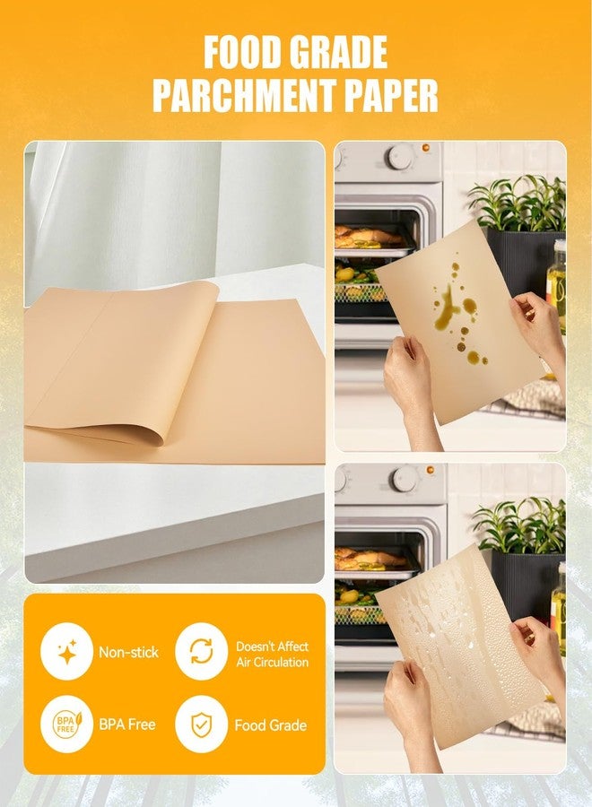 MMH 130PCs Air Fryer Paper Liners Compatible with Bella Air Fryer Toaster Oven, Nonstick Disposable Parchment Paper Baking Sheets Accessories for 7-in-1 Airfryer Oven Free of Bleach - Image 3