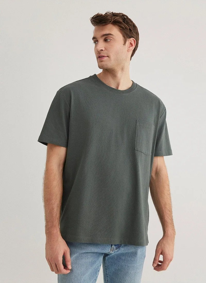 MAVI Green T-shirt with Pocket Detail