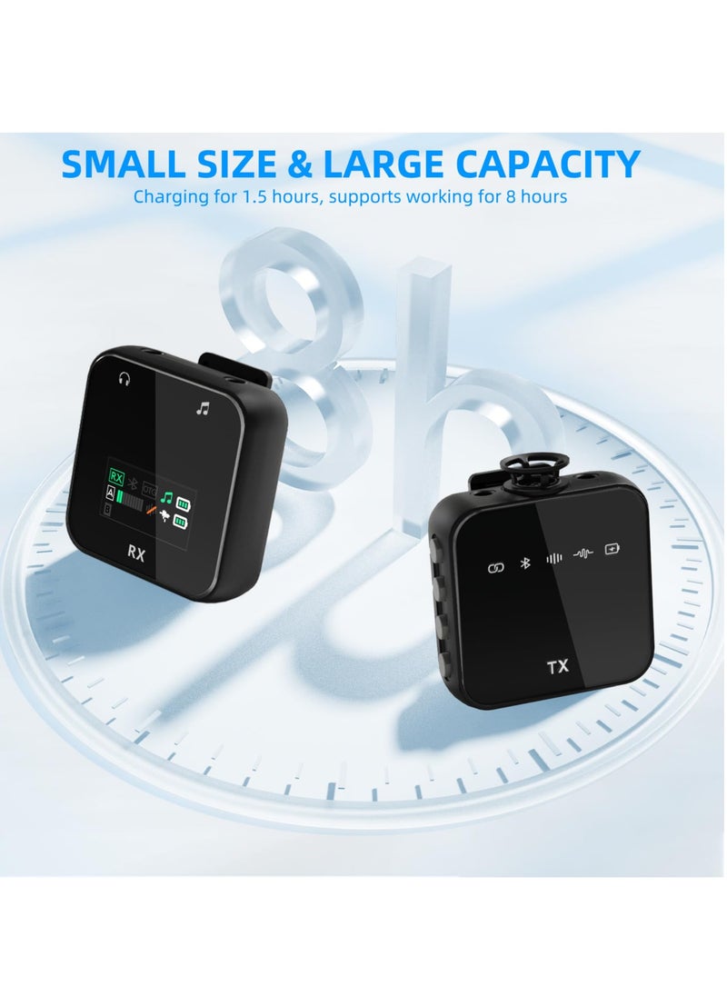 SYOSI - Wireless Lavalier Microphone, 2.4G lavalier microphone wireless (2TX + 1RX), For iPhone/Android, Professional Recording Mini Microphone for Interview YouTube Facebook Live-stream - Image 1