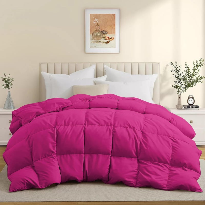 BEDDY FUSION Heavy Winter 600 GSM Comforter Double Bed Size 90X100 600 GSM Microfiber Super Soft Fluffy for Winter ComforterRajaiDuvetBlanket Double Bed Hot Pink Color - Image 1