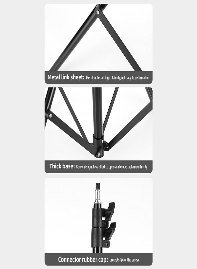 200cm/78.7in 4-Leg Metal Light Stand Adjustable Photography Tripod Stand 1/4 Inch Screw for Studio Reflector Softbox LED Video Light Ring Light Photography Accessories  - Image 3