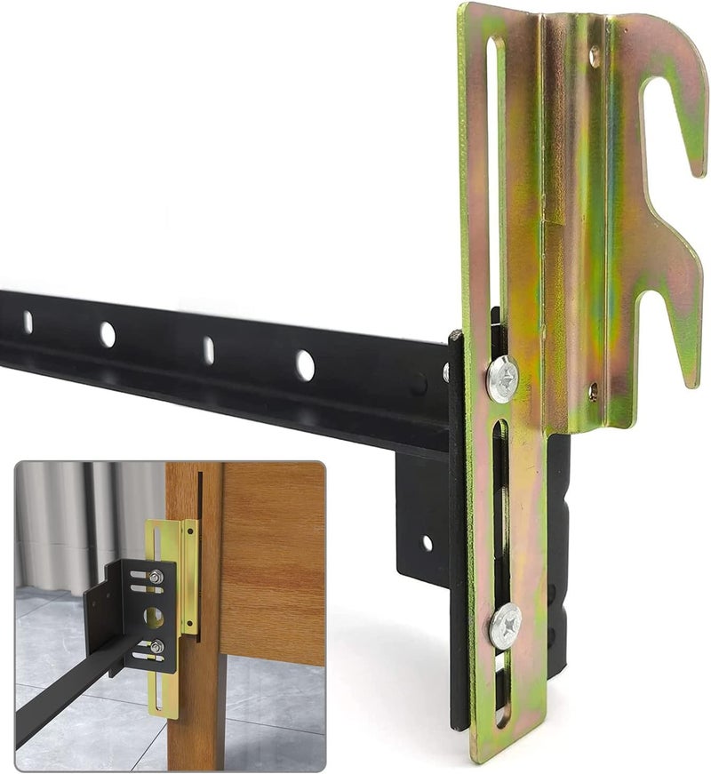 ironwork 2Pcs 711 Bolt on to Hook on Bed Frame Conversion Brackets with Hardware Hook, Headboard Hook Set,Hook on Bed Frame Brackets Adapter,Hook on Bed Rail - Image 1