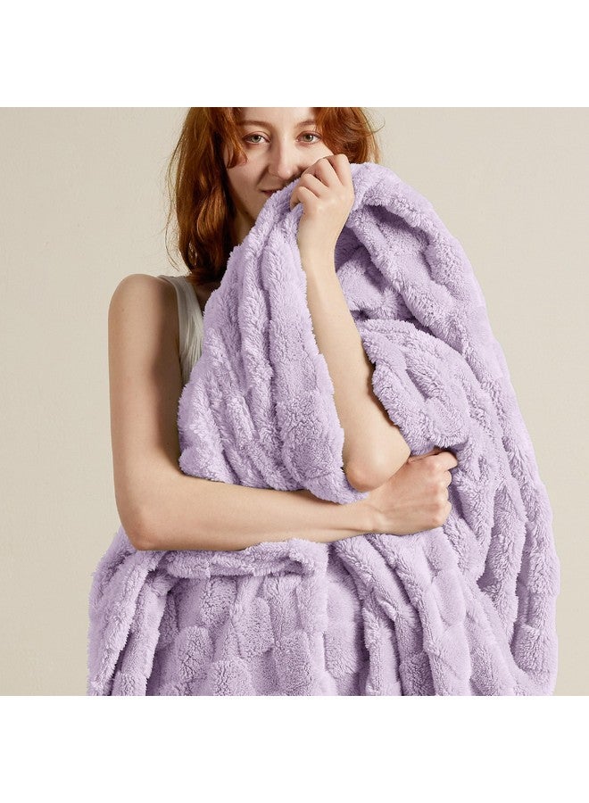 Bedsure Lavender Fog Fleece Blanket for Couch - Super Soft Cozy Blankets for Women, Cute Small Throws for Girls, 50x60 Inches - Image 1
