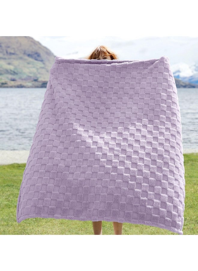 Bedsure Lavender Fog Fleece Blanket for Couch - Super Soft Cozy Blankets for Women, Cute Small Throws for Girls, 50x60 Inches - Image 2