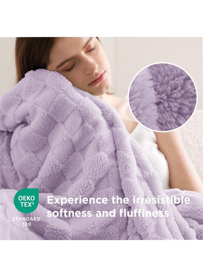 Bedsure Lavender Fog Fleece Blanket for Couch - Super Soft Cozy Blankets for Women, Cute Small Throws for Girls, 50x60 Inches - Image 4