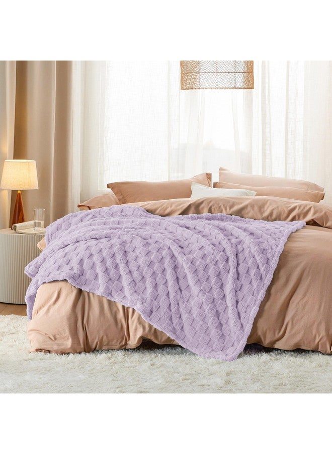 Bedsure Lavender Fog Fleece Blanket for Couch - Super Soft Cozy Blankets for Women, Cute Small Throws for Girls, 50x60 Inches - Image 5