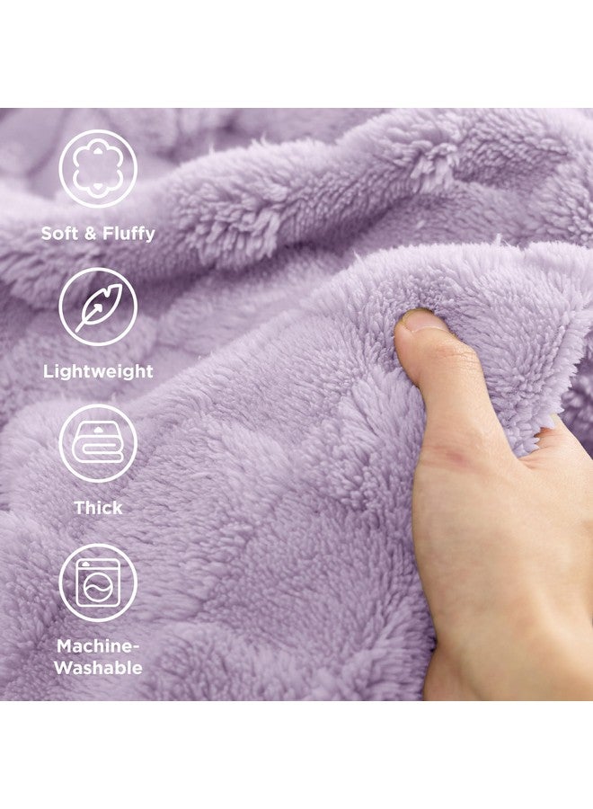 Bedsure Lavender Fog Fleece Blanket for Couch - Super Soft Cozy Blankets for Women, Cute Small Throws for Girls, 50x60 Inches - Image 3