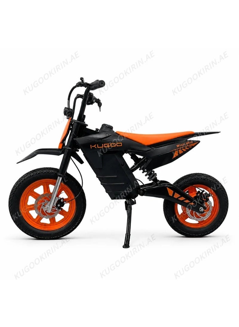 KUGOO Wish Mini Kids Electric Bike | Orange & Black | Rechargeable Battery Powered Mini Motocross Bike | Off-Road Ride-On Motorcycle | Ages 7–14 - Image 5