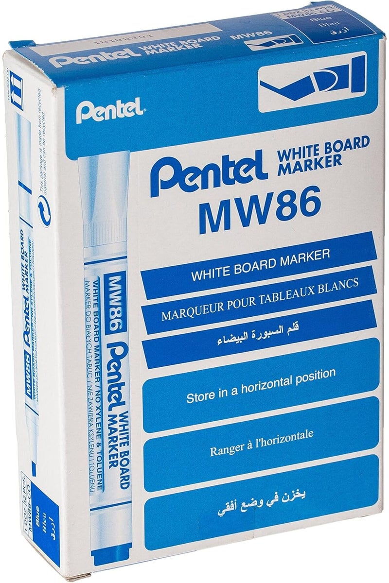 Pentel Marker White Board Chisel Blue Pack Of 12 - Image 2