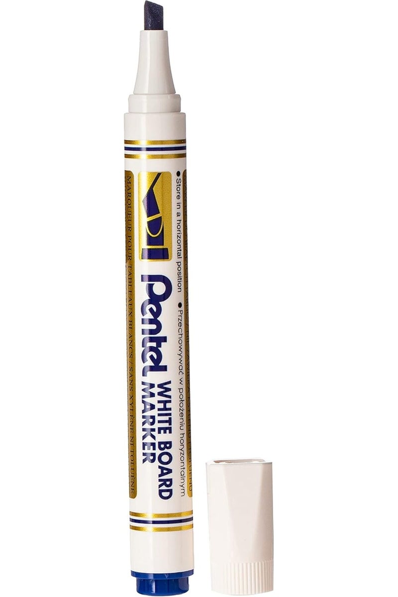 Pentel Marker White Board Chisel Blue Pack Of 12 - Image 1